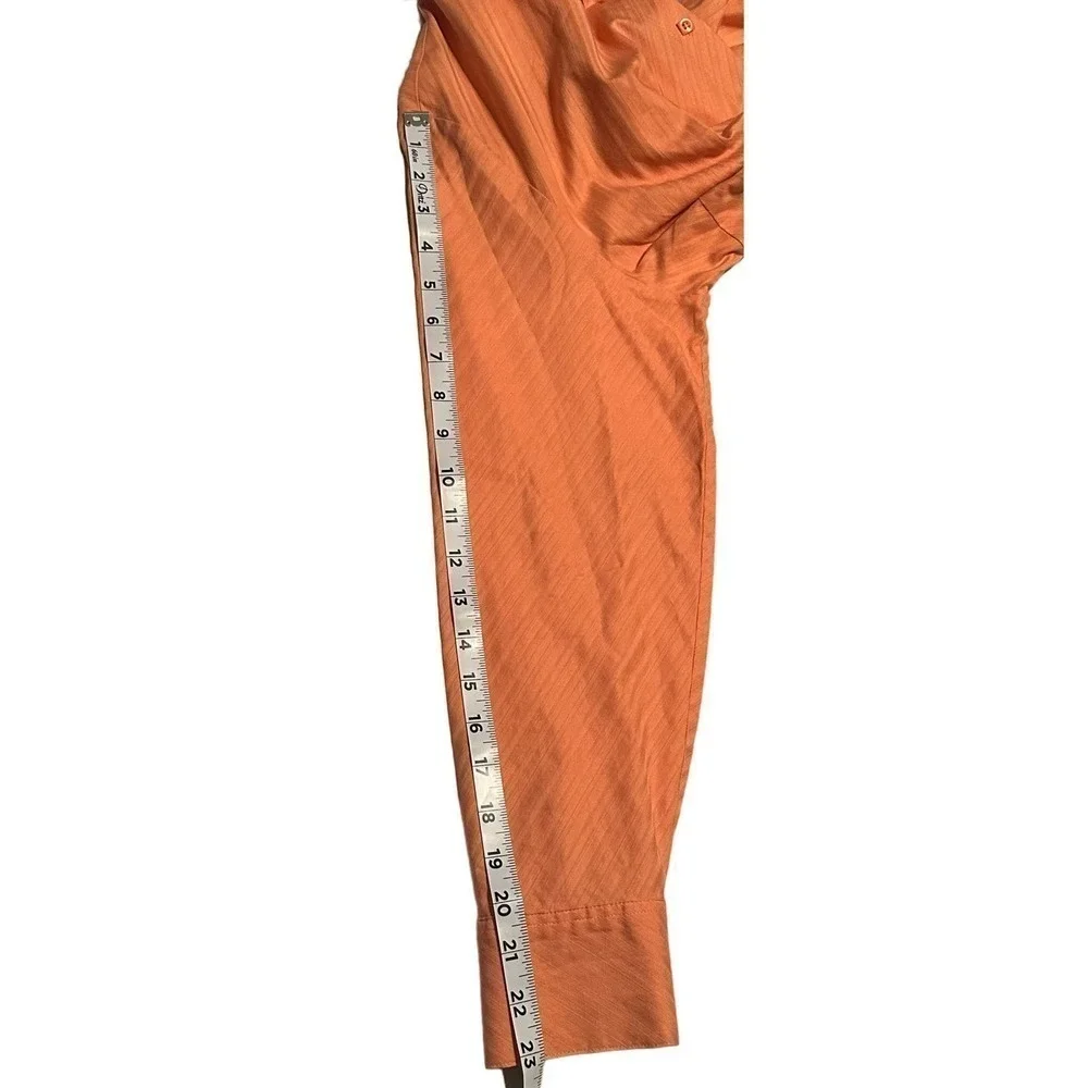 Talbots Petites Peachy Orange Long Sleeve Button Down Shirt Size 14 - Picture 8 of 8